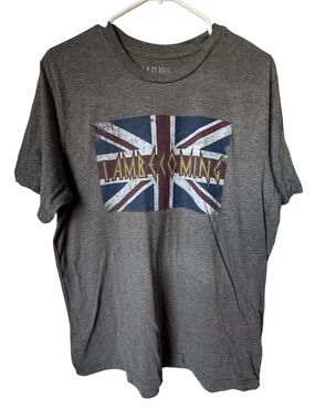 Retro Gray Graphic T-Shirt Union Jack Flag UK "I AM BECOMING" Men’s XL